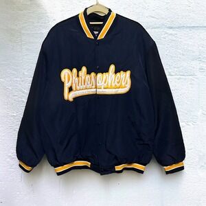 Vtg 90s Deportes Prieto Philosophers Aguilar Varsity Bomber Jacket - Size: XL